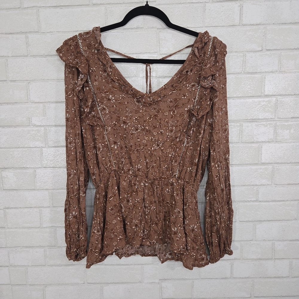 Oddi long sleeve printed top